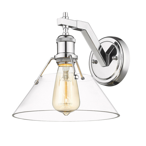 Sconces Single Glass by Golden ( 62 | 3306-1W CH-CLR Orwell ) 