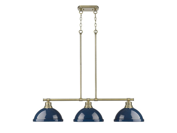 Linear/Island 3 Light Bar by Golden ( 62 | 3602-3LP AB-NVY Duncan ) 