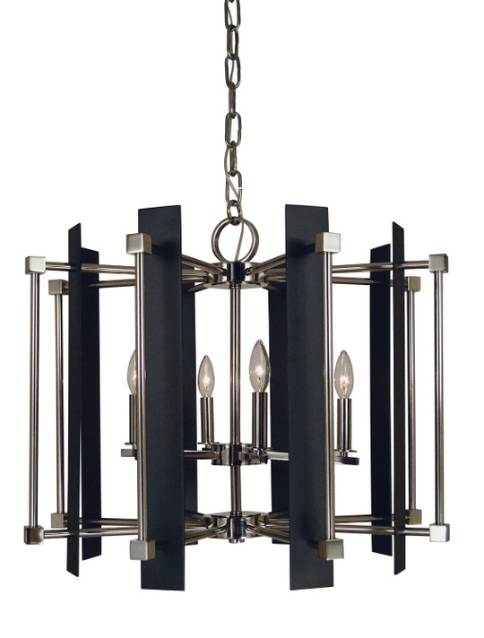 Mid. Chandeliers Drum Shade by Framburg ( 8 | 4807 PN/MBLACK Louvre ) 