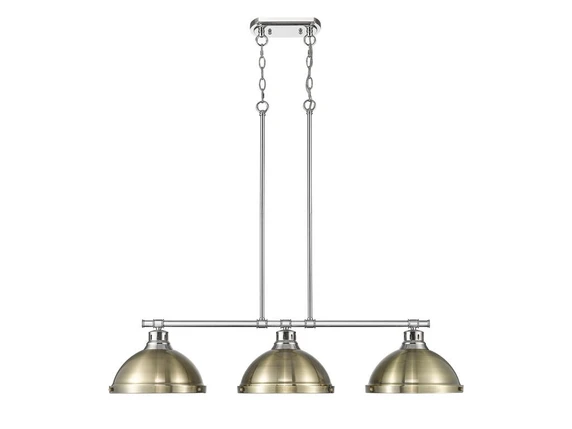 Linear/Island 3 Light Bar by Golden ( 62 | 3602-3LP CH-AB Duncan ) 