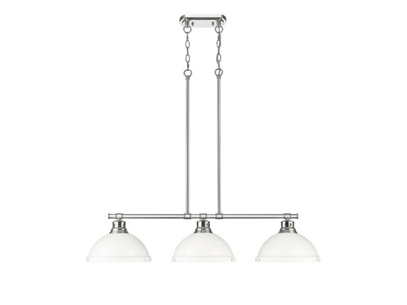 Linear/Island 3 Light Bar by Golden ( 62 | 3602-3LP CH-WHT Duncan ) 