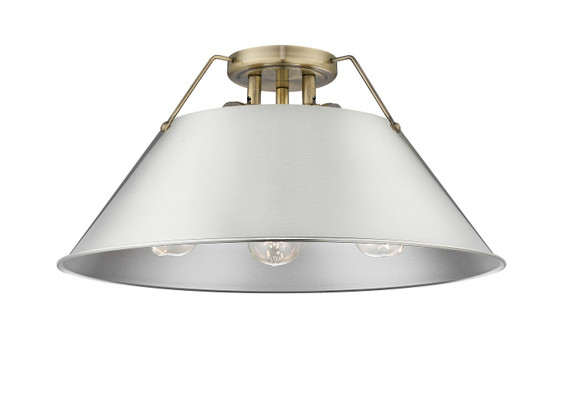 Flush Mounts Metal Shade by Golden ( 62 | 3306-3FM AB-PW Orwell ) 