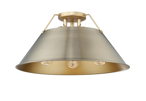Flush Mounts Metal Shade by Golden ( 62 | 3306-3FM BCB-AB Orwell ) 