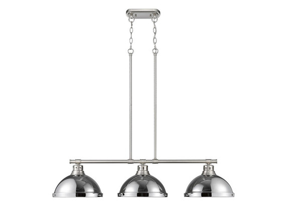 Linear/Island 3 Light Bar by Golden ( 62 | 3602-3LP PW-CH Duncan ) 