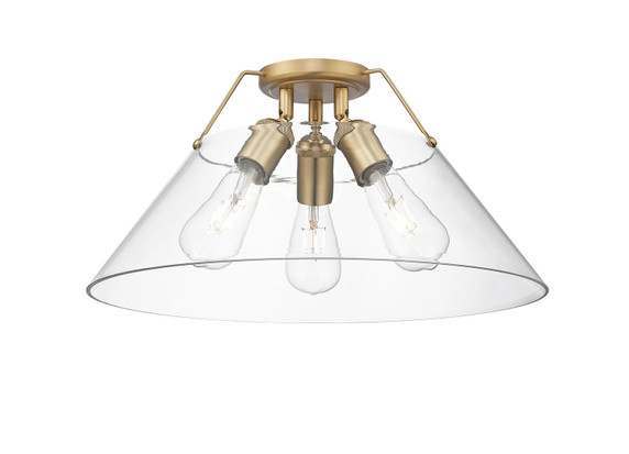 Semi-Flush Mts. Glass Down by Golden ( 62 | 3306-3FM BCB-CLR Orwell ) 