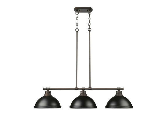 Linear/Island 3 Light Bar by Golden ( 62 | 3602-3LP RBZ-BLK Duncan ) 