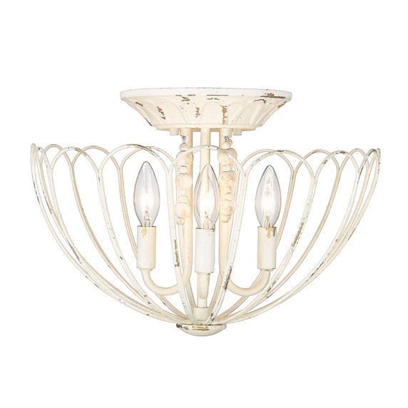 Semi-Flush Mts. Candle by Golden ( 62 | 7862-SF VPW Marguerite ) 