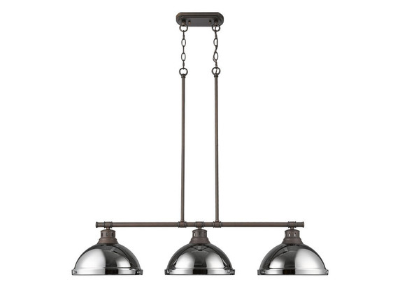 Linear/Island 3 Light Bar by Golden ( 62 | 3602-3LP RBZ-CH Duncan ) 