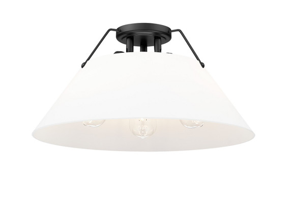 Flush Mounts Metal Shade by Golden ( 62 | 3306-3FM BLK-OP Orwell ) 