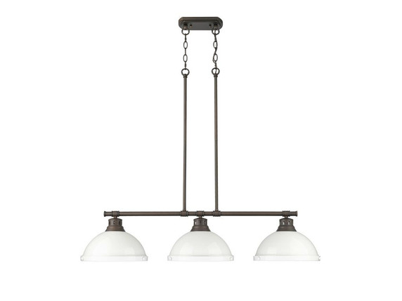 Linear/Island 3 Light Bar by Golden ( 62 | 3602-3LP RBZ-WH Duncan ) 