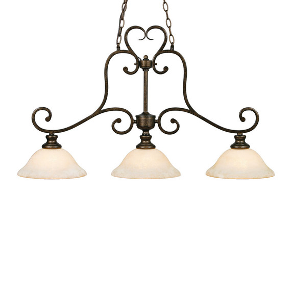 Linear/Island 3 Light Bar by Golden ( 62 | 8063-10 BUS Heartwood ) 