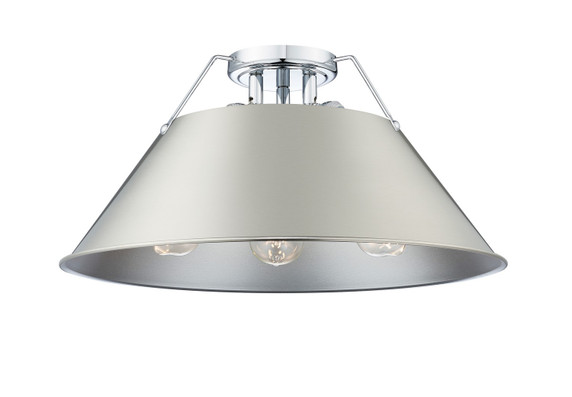 Flush Mounts Metal Shade by Golden ( 62 | 3306-3FM CH-PW Orwell ) 
