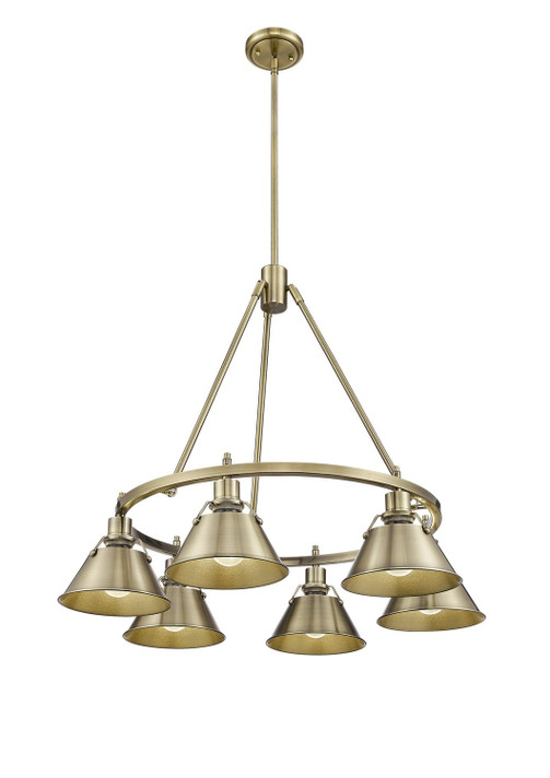 Mid. Chandeliers Metal Shade by Golden ( 62 | 3306-6 AB-AB Orwell ) 