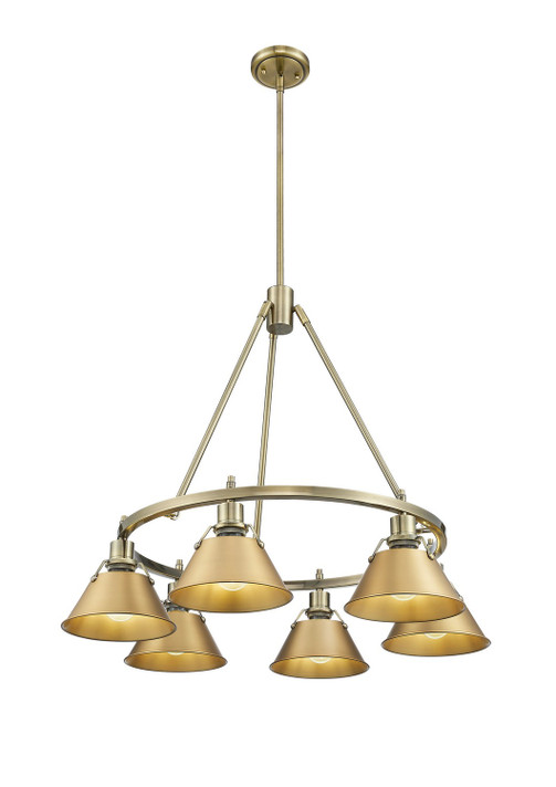 Mid. Chandeliers Metal Shade by Golden ( 62 | 3306-6 AB-BCB Orwell ) 