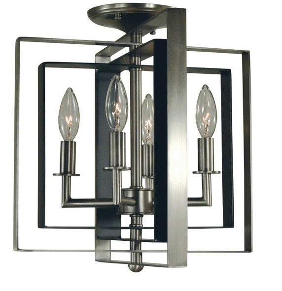 Semi-Flush Mts. Cage by Framburg ( 8 | 4861 BN/MBLACK Symmetry ) 