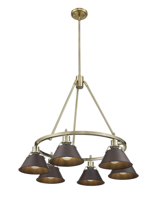 Mid. Chandeliers Metal Shade by Golden ( 62 | 3306-6 AB-RBZ Orwell ) 