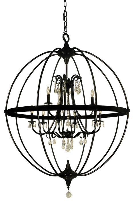 Large Chandeliers Sphere by Framburg ( 8 | 1070 MBLACK Compass ) 