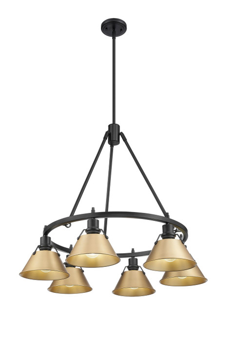 Mid. Chandeliers Metal Shade by Golden ( 62 | 3306-6 BLK-BCB Orwell ) 