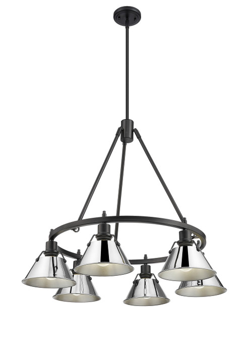 Mid. Chandeliers Metal Shade by Golden ( 62 | 3306-6 BLK-CH Orwell ) 