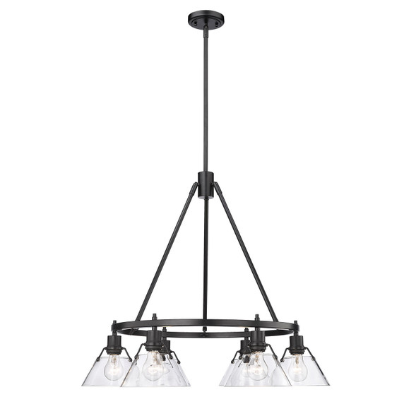 Mid. Chandeliers Glass Down by Golden ( 62 | 3306-6 BLK-CLR Orwell ) 