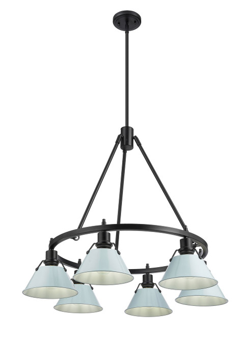 Mid. Chandeliers Metal Shade by Golden ( 62 | 3306-6 BLK-DB Orwell ) 