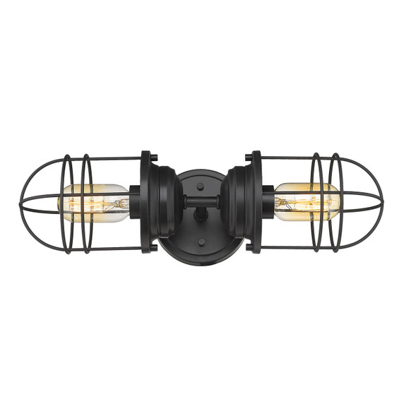 Bathroom Fixtures Two Lights by Golden ( 62 | 9808-2W BLK Seaport ) 