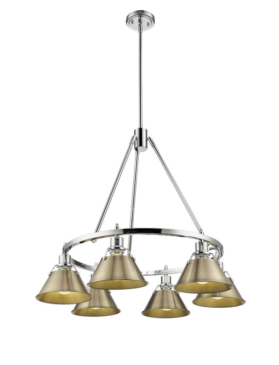 Mid. Chandeliers Metal Shade by Golden ( 62 | 3306-6 CH-AB Orwell ) 