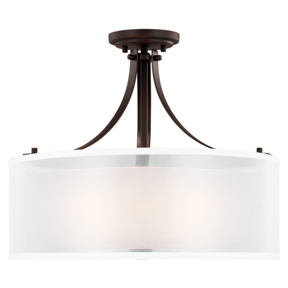 Semi-Flush Mts. Drum Shade by Generation Lighting ( 1 | 7737303-710 Elmwood Park ) 