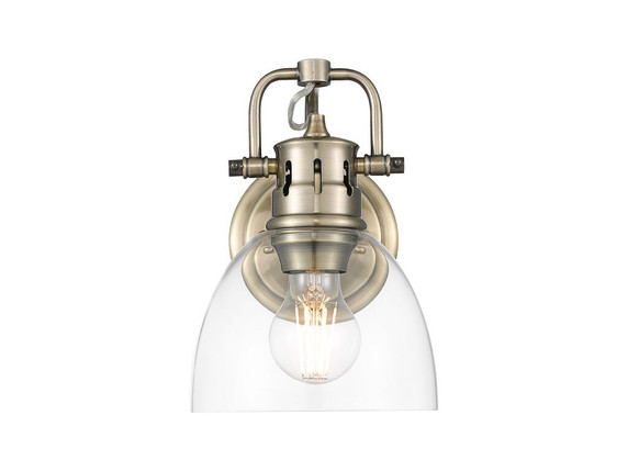 Sconces Single Glass by Golden ( 62 | 3602-BA1 AB-CLR Duncan ) 