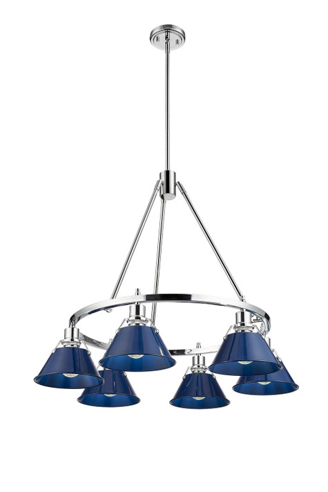 Mid. Chandeliers Metal Shade by Golden ( 62 | 3306-6 CH-NVY Orwell ) 
