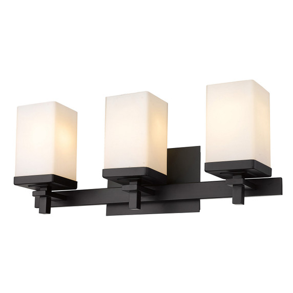 Bathroom Fixtures Three Lights by Golden ( 62 | DDDD-BA3 BLK-OP Maddox ) 