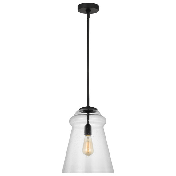 Mini Pendants Glass Down by Generation Lighting ( 1 | P1459MBK Loras ) 