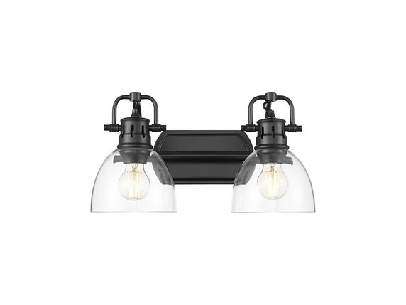 Bathroom Fixtures Two Lights by Golden ( 62 | 3602-BA2 BLK-CLR Duncan ) 