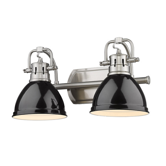 Bathroom Fixtures Two Lights by Golden ( 62 | 3602-BA2 PW-BK Duncan ) 