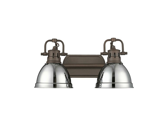 Bathroom Fixtures Two Lights by Golden ( 62 | 3602-BA2 RBZ-CH Duncan ) 