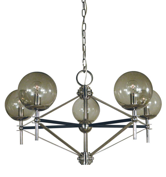 Mid. Chandeliers Glass Up by Framburg ( 8 | 5065 PN/MBLACK Calista ) 