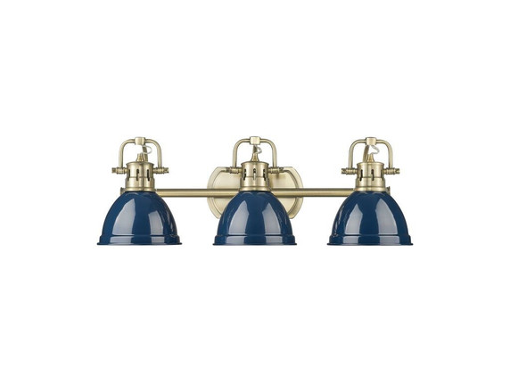 Bathroom Fixtures Three Lights by Golden ( 62 | 3602-BA3 AB-NVY Duncan ) 