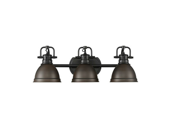 Bathroom Fixtures Three Lights by Golden ( 62 | 3602-BA3 BLK-RBZ Duncan ) 