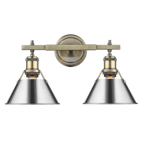 Bathroom Fixtures Two Lights by Golden ( 62 | 3306-BA2 AB-CH Orwell ) 