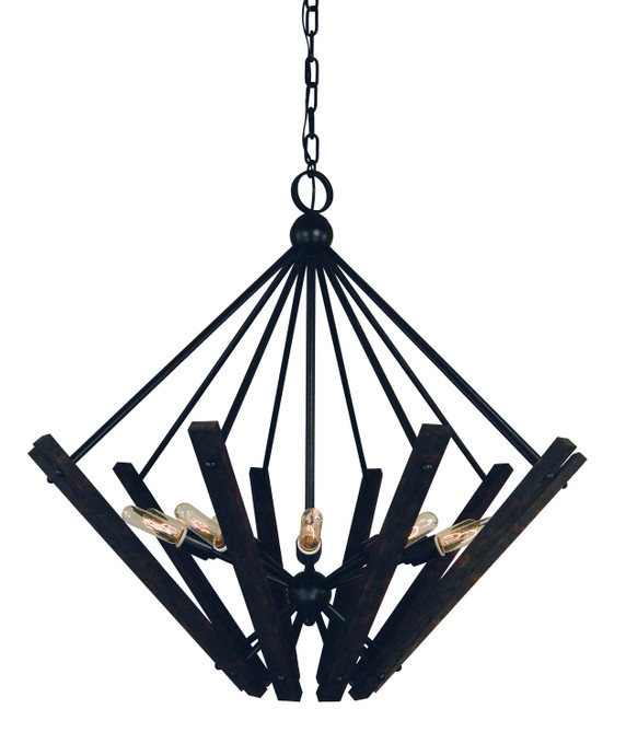 Mid. Chandeliers Starburst by Framburg ( 8 | 5280 MBLACK Rustic Chic ) 