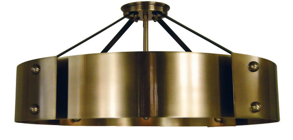Semi-Flush Mts. Drum Shade by Framburg ( 8 | 5292 AB/MBLACK Lasalle ) 