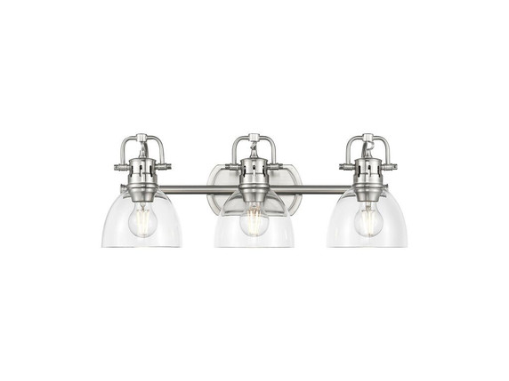 Bathroom Fixtures Three Lights by Golden ( 62 | 3602-BA3 PW-CLR Duncan ) 