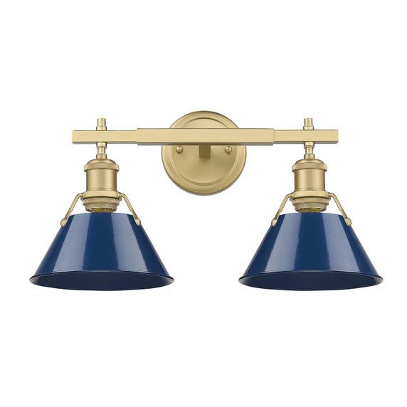 Bathroom Fixtures Two Lights by Golden ( 62 | 3306-BA2 BCB-NVY Orwell ) 