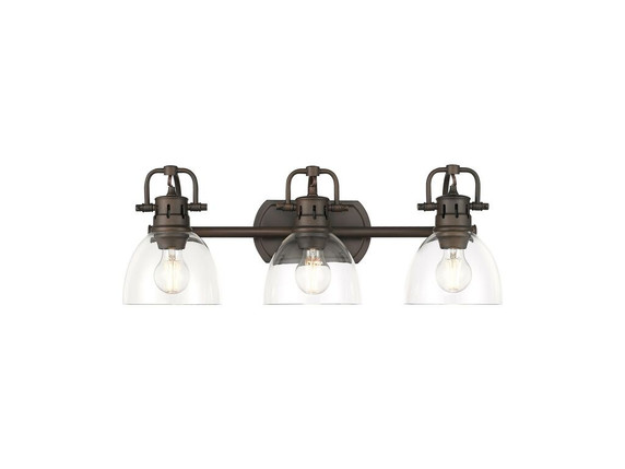 Bathroom Fixtures Three Lights by Golden ( 62 | 3602-BA3 RBZ-CLR Duncan ) 