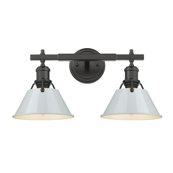 Bathroom Fixtures Two Lights by Golden ( 62 | 3306-BA2 BLK-DB Orwell ) 
