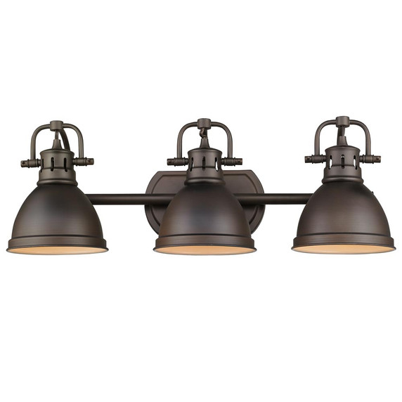Bathroom Fixtures Three Lights by Golden ( 62 | 3602-BA3 RBZ-RBZ Duncan ) 