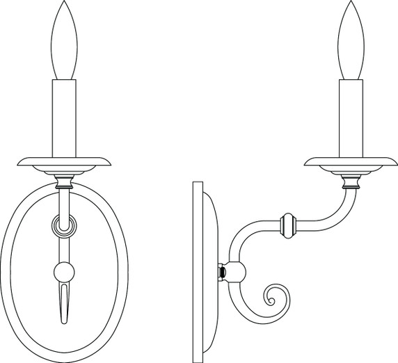 Sconces Single Candle by Framburg ( 8 | 2371 AB Jamestown ) 