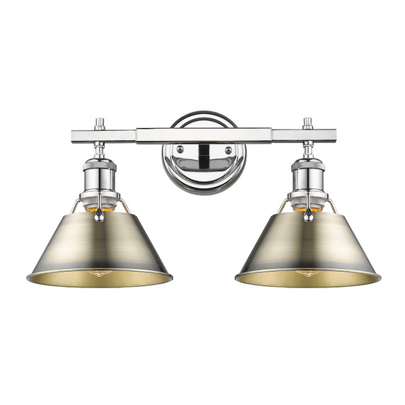 Bathroom Fixtures Two Lights by Golden ( 62 | 3306-BA2 CH-AB Orwell ) 