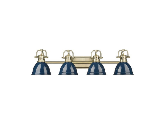 Bathroom Fixtures Four Lights by Golden ( 62 | 3602-BA4 AB-NVY Duncan ) 