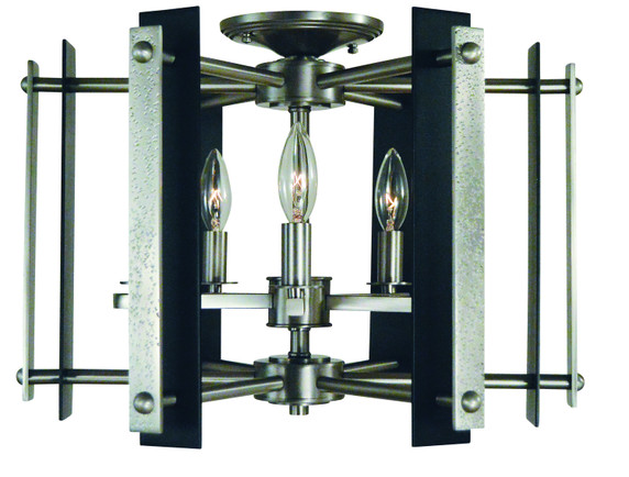 Semi-Flush Mts. Cage by Framburg ( 8 | L1063 BN/MBLACK Bucolic ) 